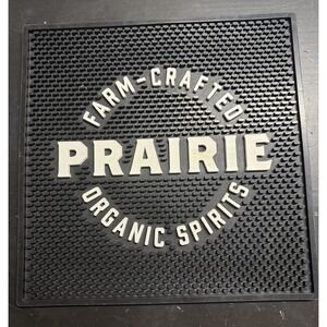 Farm Crafted Prairie Organic Spirits Vodka Rubber Bar Glass Pub Black Mat Spill